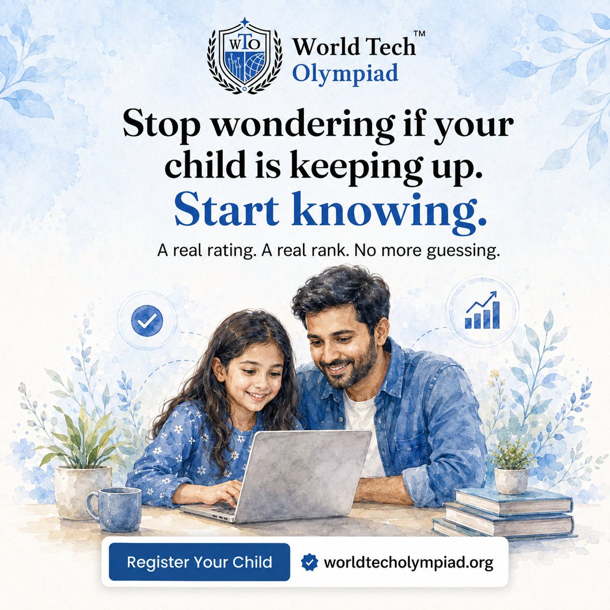 WTechOlympiad's tweet photo. Stop wondering if your child is keeping up. Start knowing.

A real rating. A real rank - https://t.co/tDnnj8Zo0h

#WorldTechOlympiad #WTO #FutureReady https://t.co/buu2YV7gkk