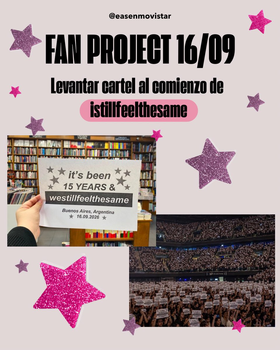 EASenmovistar's tweet photo. ¡Gracias por darle tanto amor a nuestra idea! 💘

El 16/09 vamos a estar haciendo este FP 
Lxs invitamos a todxs a sumarse para que los chicos puedan ver nuestro mensaje⭐ 

En este link pueden descargar el cartel para imprimirlo: https://t.co/xQS193gyiu https://t.co/b1q1dHKaTH
