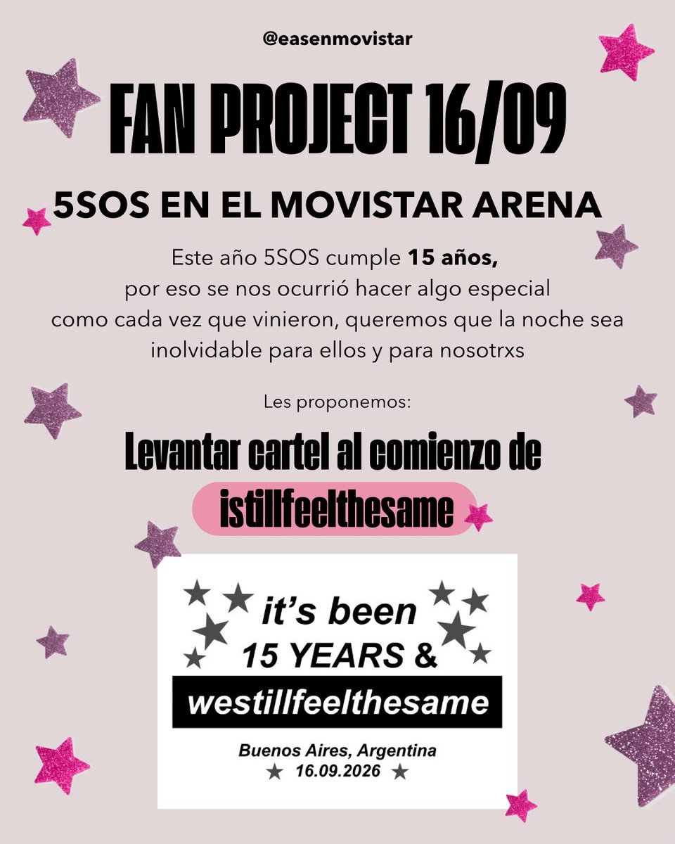 EASenmovistar's tweet photo. ¡Gracias por darle tanto amor a nuestra idea! 💘

El 16/09 vamos a estar haciendo este FP 
Lxs invitamos a todxs a sumarse para que los chicos puedan ver nuestro mensaje⭐ 

En este link pueden descargar el cartel para imprimirlo: https://t.co/xQS193gyiu https://t.co/b1q1dHKaTH
