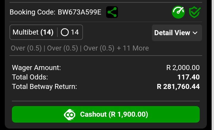 BetwayFree1's tweet photo. BW673A599E
Over 0.5 goal per selected team full-time 📗✅ 
117 odds 💥🍏✅ https://t.co/SbrFjKe9Rt