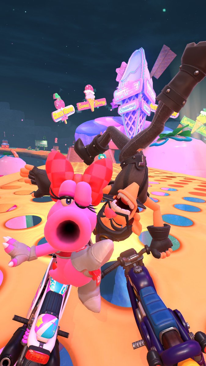 mkw_waluigi's tweet photo. Have a sweet dream💜🩷
#MarioKartWorld
#Waluigi
#Birdo
#マリオカートワールド写真部 https://t.co/glj0k6IVql