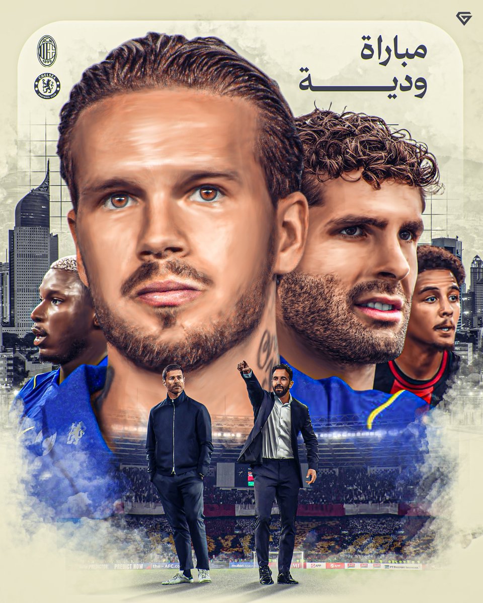 GaserW68168's tweet photo. Friendly Match 
🔴⚫️AC Milan vs 🔵🔵Chelsea

-
#football #smsports #milan #chelsea #design https://t.co/EEyLvdj00o
