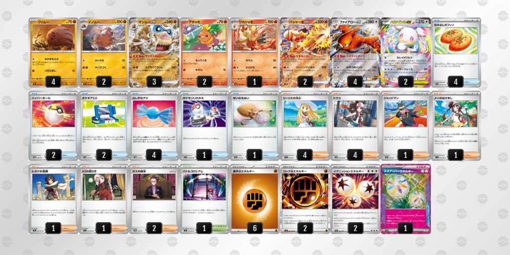 pokekameshi's tweet photo. 🔥大会注目デッキ

🏆ジムバトル：優勝

🔹デッキ：マンムー
👤マスター選手
📜コード：cGDJ8a-yDUBI0-8DDccG

#ポケカ飯ピックアップ

📝デッキメモ
ベンチの2進化ポケモンの数が火力となるマンムー。

新弾でファイアローが追加されたことで強化を受けたデッキ。

ファイアローを展開するためのメガシンカ枠にはメガタブンネを採用。

バシャーモとあわせて、マンムーに必要なエネルギー供給も支援できる構成となっている。

🔗まとめ
https://t.co/fjDwcK29QB