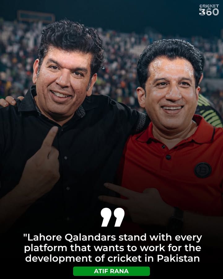 RealCrickets360's tweet photo. 🗣️ Atif Rana:
"Lahore Qalandars stand with every platform that wants to work for the development of cricket in Pakistan."
#BeTheNext #LahoreQalandars #PakistanCricket https://t.co/cfU3MNrAuY