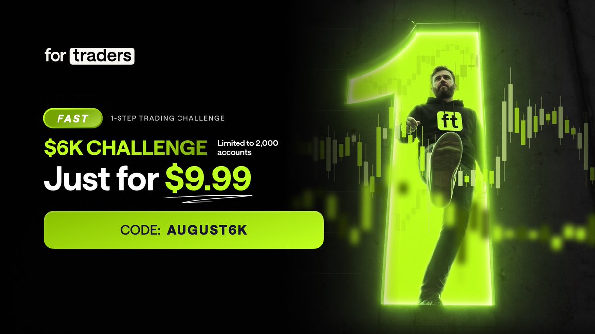 rafagnomo's tweet photo. 🚨 CONTA 6K POR APENAS $9,99 NA FOR TRADERS 🚨

A promoção favorita voltou! 🔥

💰 Forex Fast 1-Step 6K
 $49 → APENAS $9,99
✅ Apenas 1 etapa
🎯 Meta de lucro de 9%
💸 Payouts quinzenais
📊 Plataforma MT5

🎟 Código: AUGUST6K
👉 https://t.co/pSYlLZzZhW https://t.co/deQlnpCCtE