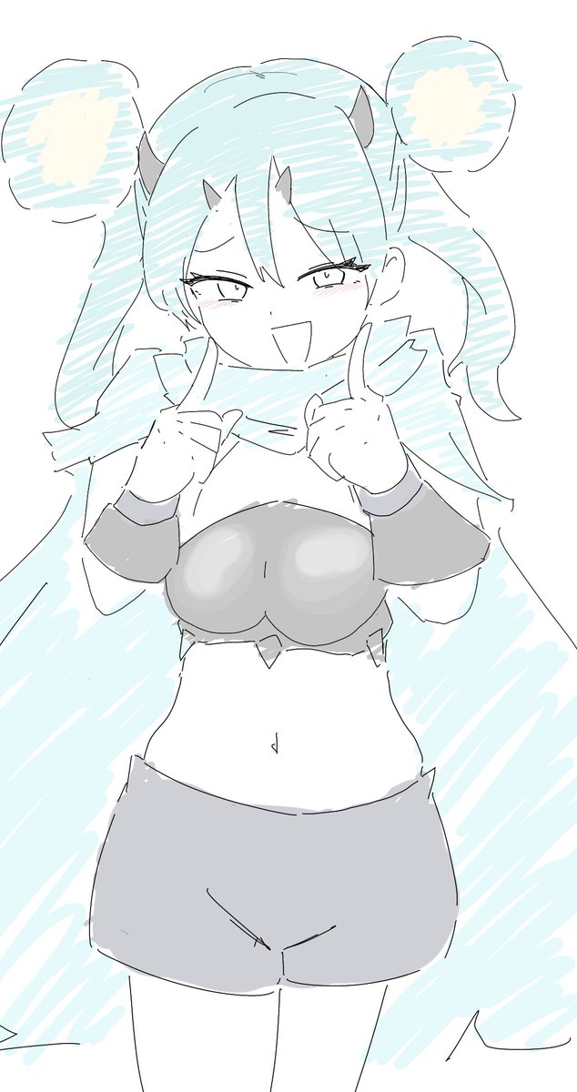 Imomofunifuni's tweet photo. 逆張りオタクだからみんな忘れてるであろう金トレ娘を落書きした https://t.co/GisJDIbHPS
