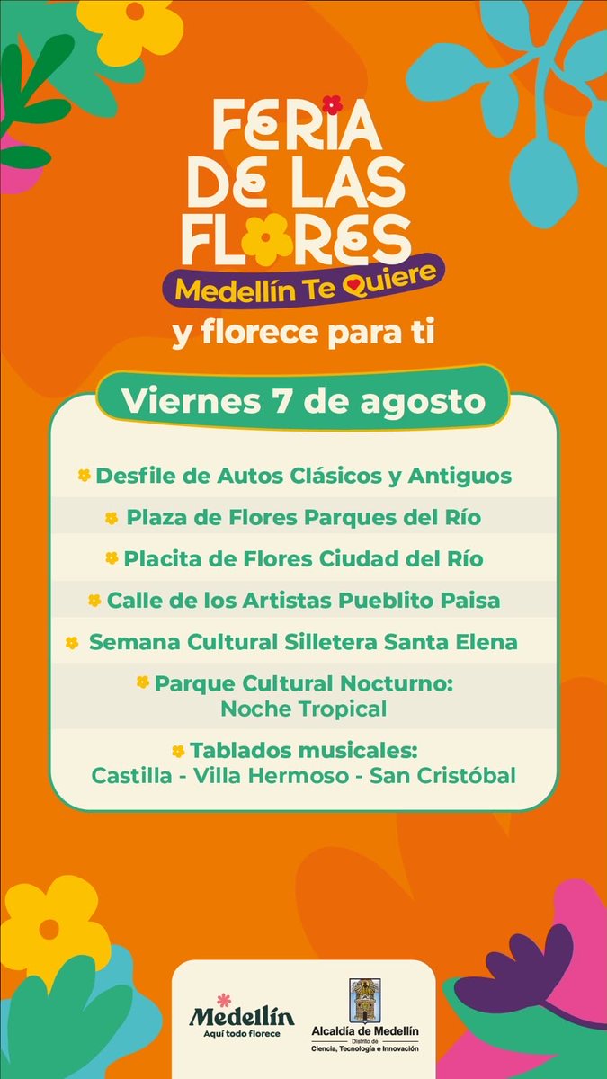 FicoGutierrez's tweet photo. ¡En Medellín seguimos celebrando nuestras tradiciones! 🌸 Tenemos oferta gratuita para todas las familias en esta Feria de las Flores ❤️. Consulta la programación en https://t.co/OTmDzJvj1Y https://t.co/qNhf1muG7V