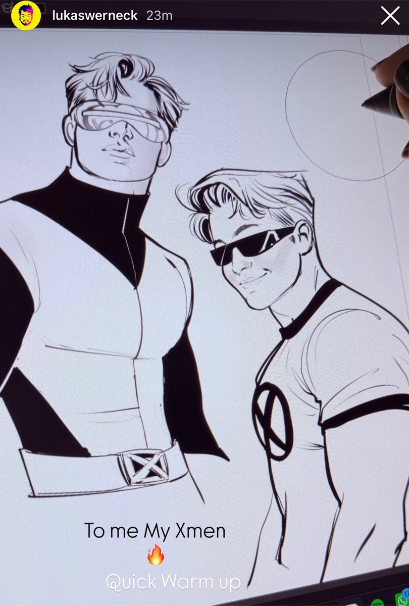 StevenTnyc's tweet photo. Lukas Werneck doing a sketch of Kit Connor as Scott summers https://t.co/557ZncSdHp
