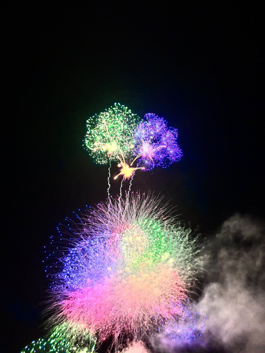 koyohivazon's tweet photo. 撮ったらめっちゃカラフルな花火だった https://t.co/GjGZy9Cgkv
