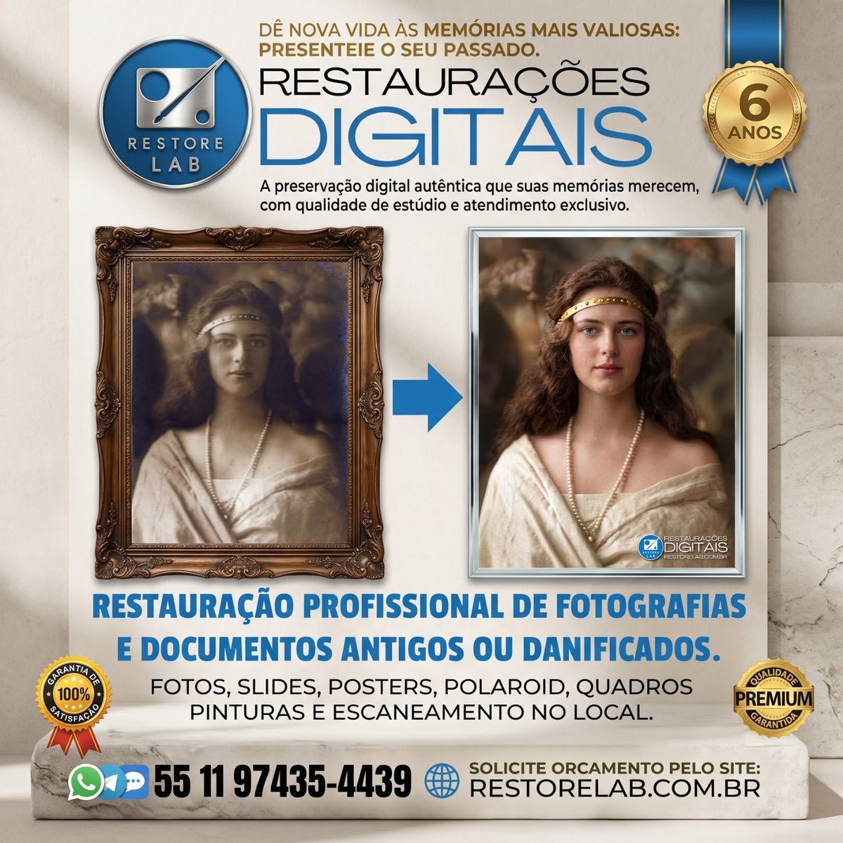 restorelab's tweet photo. RESTAURAÇÃO DE FOTOS ANTIGAS.

A preservação digital autêntica que sua memórias merecem, com qualidade profissional e atendimento especializado.

Envie sua imagens para restaurar.

Whatsapp:
(11) 97435-4439

Solicite orçamento GRATIS pelo site:
https://t.co/dlb4GpruAb https://t.co/pIcE88MRrr