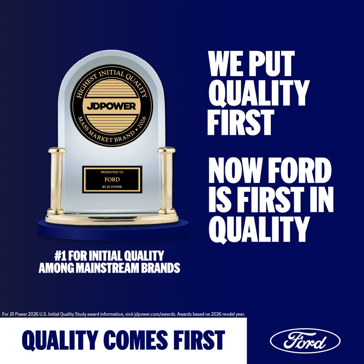 CherrieBacon's tweet photo. #FordEmployee | What a monumental day for @Ford! We’re #1 in New-Vehicle Quality among mainstream brands! Huge shoutout to our incredible team for making this happen. 

#WeAreFord #QualityComesFirst #FordInfluencer🚗💪 https://t.co/osP1tNsd5W