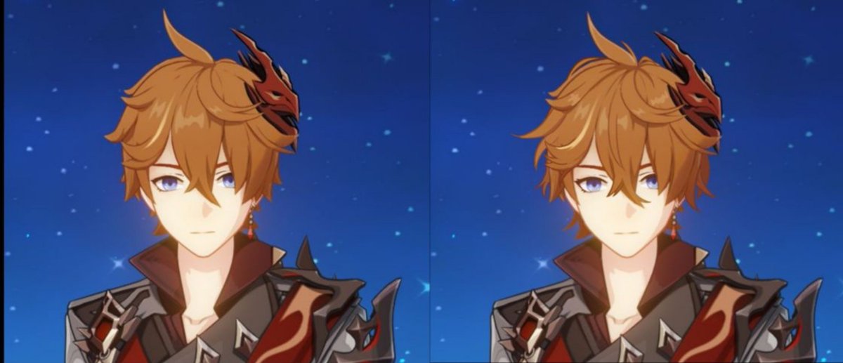 EliraEcwipse_'s tweet photo. I have nothing against Childe redesigns but I feel like ppl tend to overedit him to the point he doesn't even look like Childe. 

People seem to always be against his big eyes imo thats one of his charm. All he needs is a bit of hair floof and he's good to go https://t.co/kiK3RLRzIG