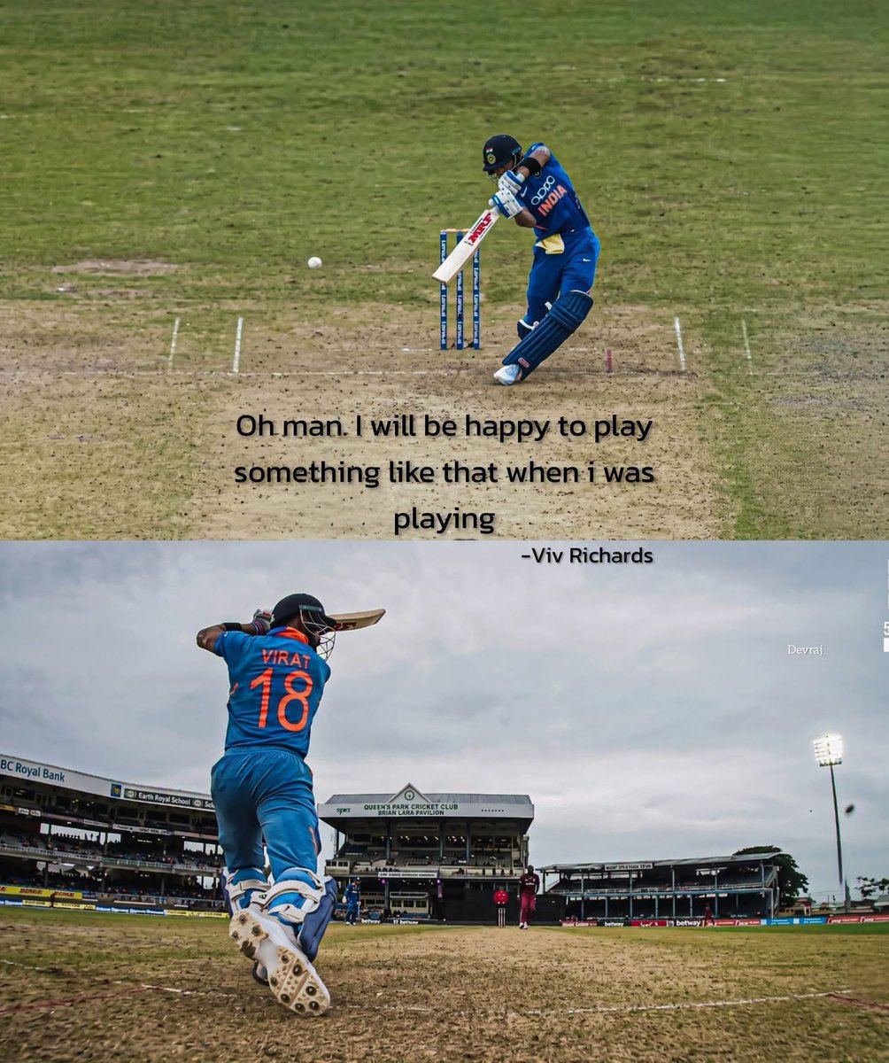 viratkohli_un's tweet photo. The day Sir Viv Richards dreamt of playing like Virat Kohli. 🐐 https://t.co/f2F4ABcN1a