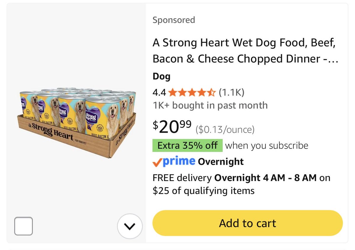 douglassmackey's tweet photo. That’s nothing. Amazon has Wet Dog Food for $0.13/oz.

That’s $2.08/lb.

Slap a pound of that on top of half a hamburger bun and you’ve got your Sloppy Joe.

Eat enough of those and you’ll save enough money to make a down payment on a Chipotle Burrito with Klarna once a week. https://t.co/L62pmPW4WR