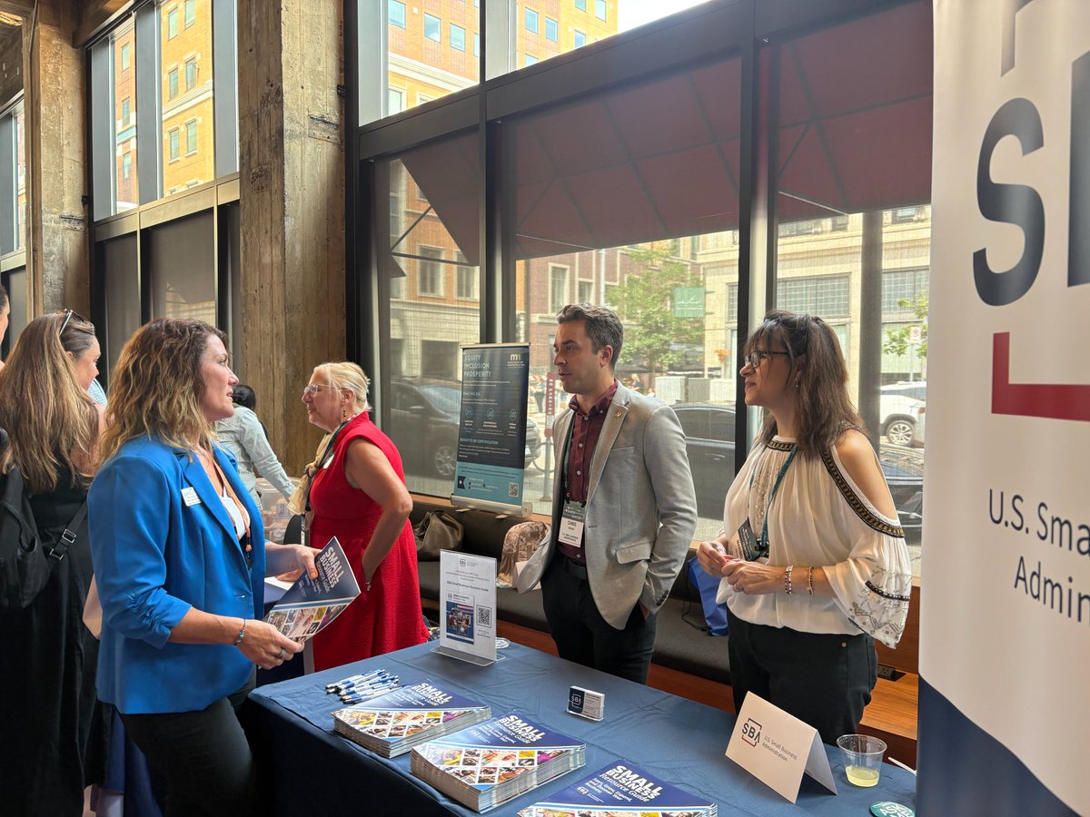 sba_minnesota's tweet photo. Great day connecting with women entrepreneurs at NAWBO MN's Women's Ignite event! Our SBA MN team shared info on SBA programs, resource partners &amp; lending options to help build successful, sustainable businesses. Thanks for having us!  #WomensIgnite #SBA #WomenInBusiness https://t.co/d8tTPiOJPI