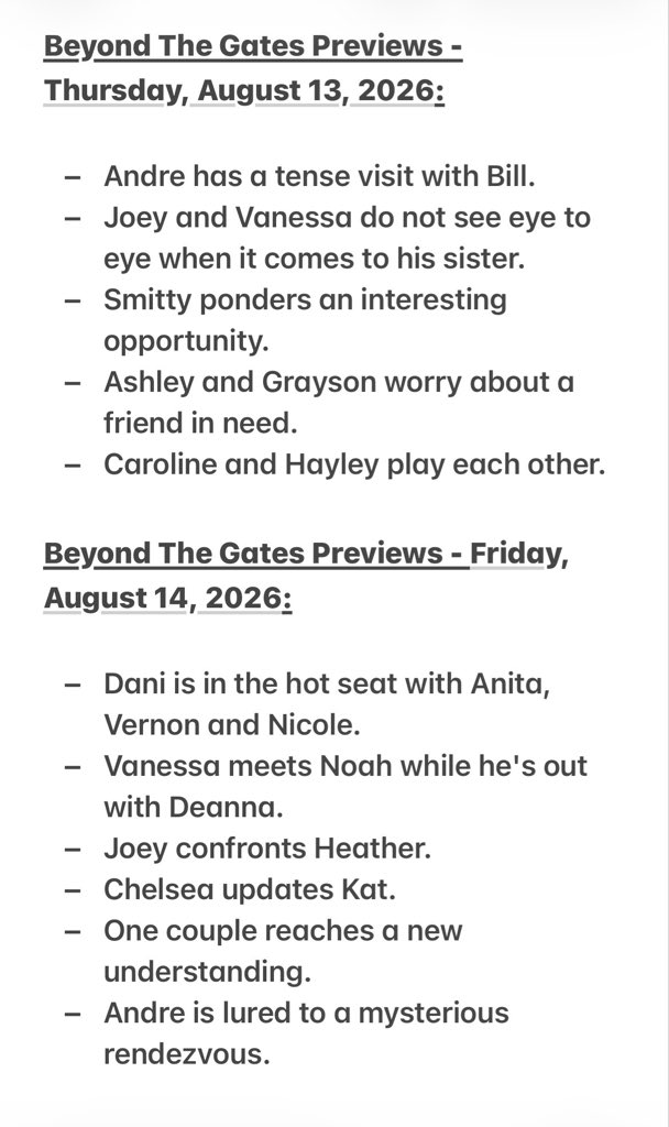 niki_smith1's tweet photo. COMING UP next week on Beyond the Gates
💛🏝️😎 August 10th - 14th 😎🏝️💛
🚨🚨 SPOILERS INCLUDED 🚨🚨
#BeyondTheGates #BTG #Previews #Spoilers https://t.co/pQz2VhmkL1