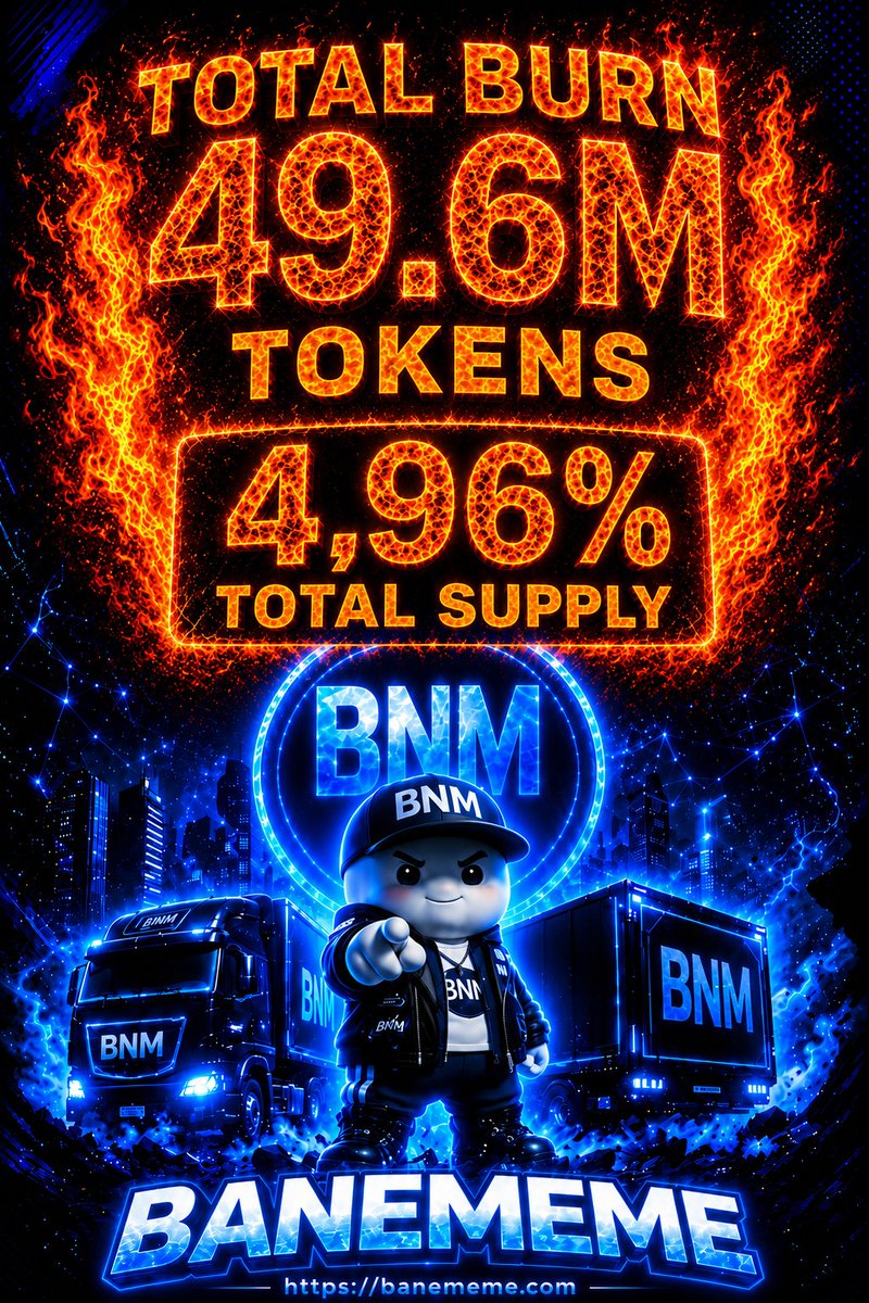 ObradovicBane's tweet photo. π₯ BURN DAY 30/200 π₯
Another 1,000,000 $BNM tokens burned today. π₯
π₯ Total Burned: 49.6M $BNM
π₯ 4.96% of Total Supply
Every day, the fire burns.
Every day, the supply gets smaller.
β€οΈ Like & π Repost to keep the fire burning.
Tomorrow, we burn more. π₯
#BNM #BANEMEME #Solana #Memecoin