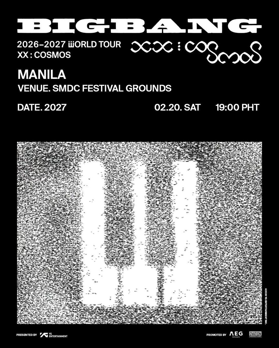 manilaconcerts's tweet photo. Coming soon, BIGBANG performs at SMDC Festival Grounds on February 20! ✨️

Ticket details to follow. https://t.co/BIHQ4WRADM
