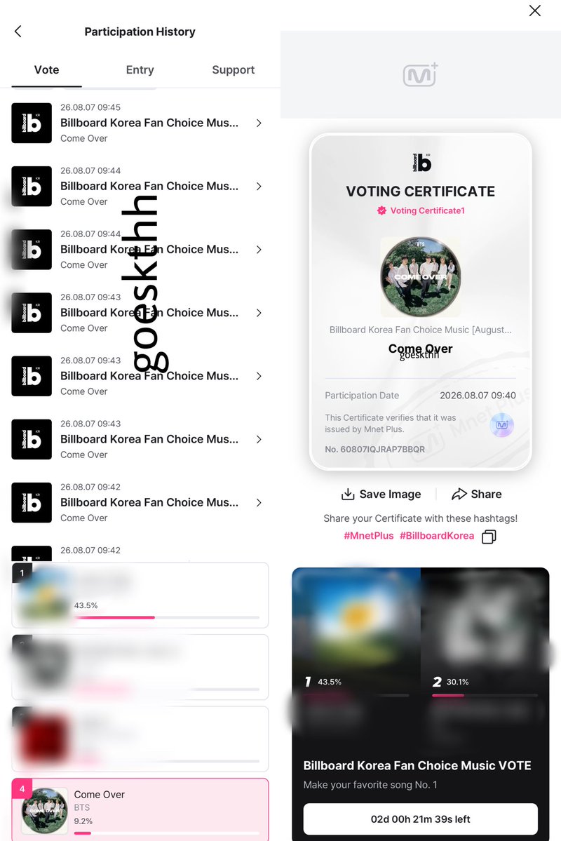 goeskthh's tweet photo. 🚨 DIFUNDAN! 
Recuerden que COME OVER está nominada en Billboard Korea Fan Choice Music en Mnet Plus, Y VA PERDIENDO. El gap con el primer lugar es grande, NECESITAMOS DISMINUIRLO YA! Participen🫵🏻🔥
🖇️ https://t.co/cRUE32ZRQx 

VOTE FOR COME OVER ON MNET PLUS
#VoteForComeOverOnMnetPlus