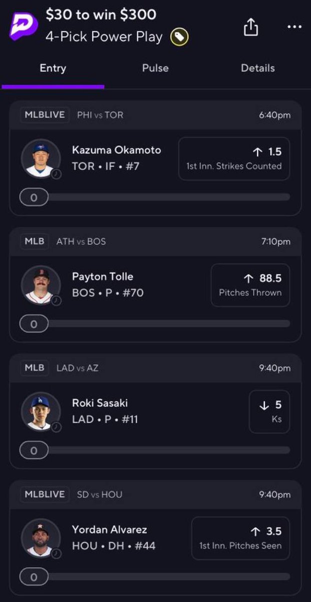 1ParlaysProdigy's tweet photo. 4 MAN OF THE DAY‼️⚾️🚀

LIKE IF TAILING!✅

#Parlayprodigy #PrizePicks #GamblingX https://t.co/zd9NmoUd0C