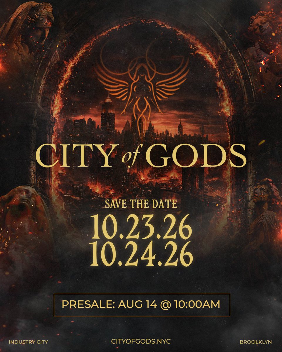 houseofyesnyc's tweet photo. Year 8 of City of Gods Halloween Festival returns soon. Signup for Presale: https://t.co/GdMs2Eg2oW https://t.co/AvQouFJ9oK