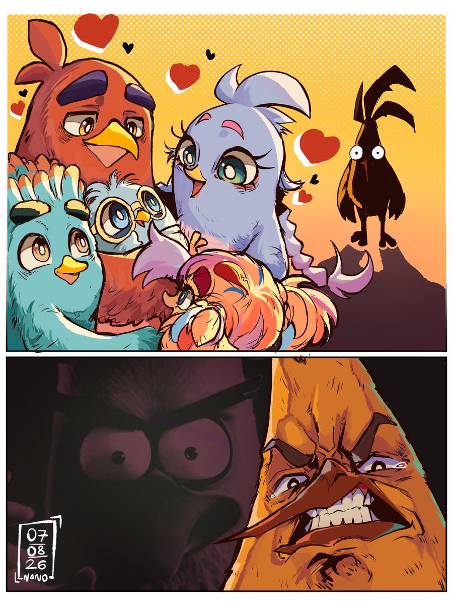 prarpha1's tweet photo. Red &amp; Silver with their children 🧑‍🧑‍🧒‍🧒✨
.
.
.
And...Uncle Chuck👁️👁️

#angrybirdart #angrybird #redilver https://t.co/GLi4MwNJYq