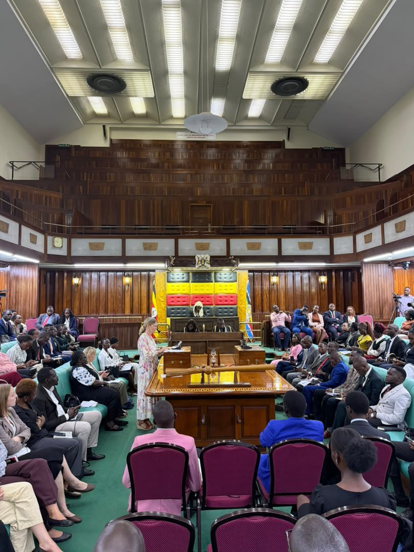 SwedEnvoyUganda's tweet photo. Back in Uganda after summer leave and straight into important matters. Today I was privileged to address #YouthParliament2026 on behalf of development partners. An important platform for young people to engage w public institutions, contribute their ideas & influence decision making. 🇸🇪🇺🇬
