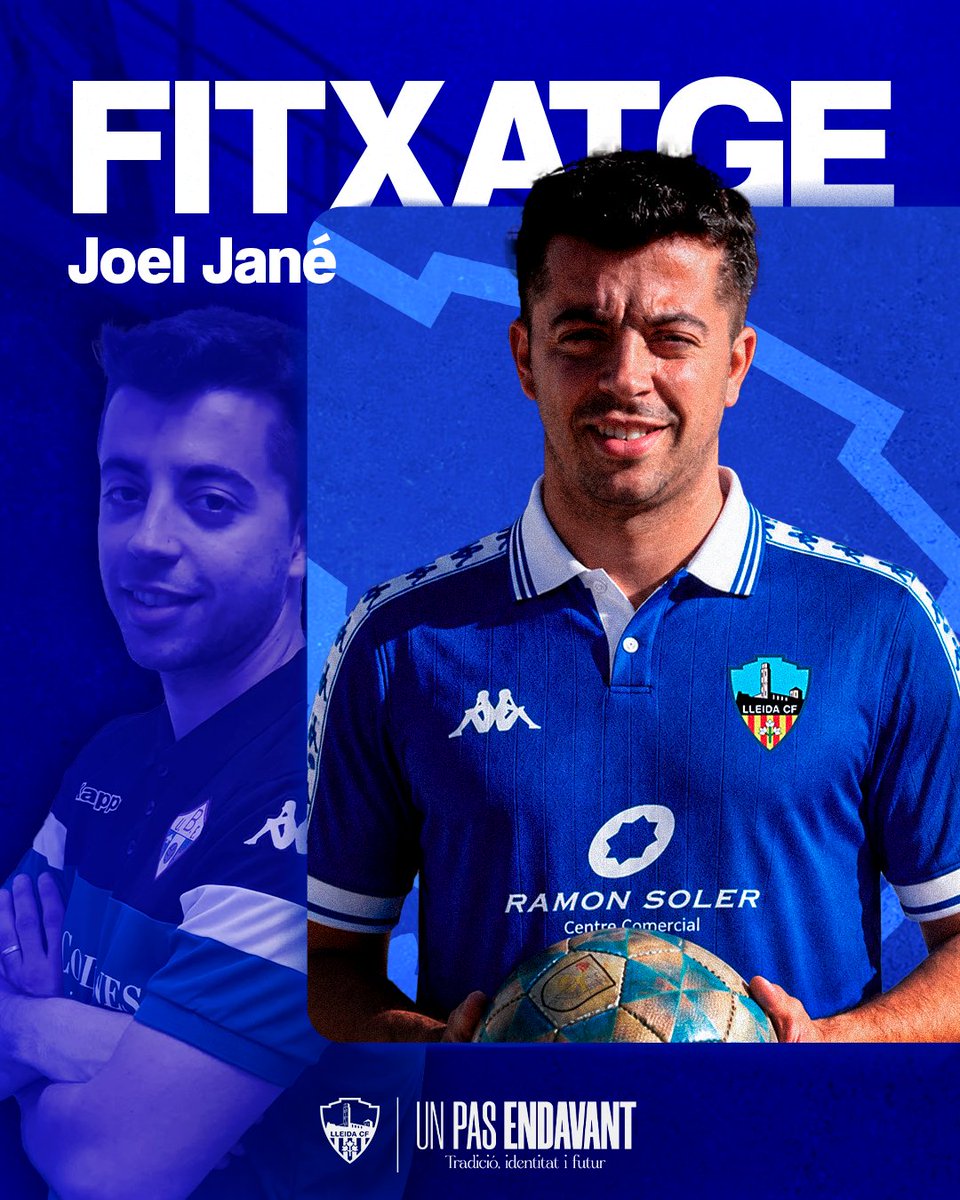 LleidaCF's tweet photo. ✍🏻 OFICIAL | Joel Jané, nou jugador del Lleida CF.
El club continua reforçant la seva plantilla amb la incorporació del migcampista lleidatà per a la temporada 2026-27.

⚽ Migcentre i mitjapunta, destaca pel seu excel·lent control de la pilota, la seva capacitat per interpretar el joc i la seva polivalència per ocupar les posicions centrals del camp, tant en tasques de construcció com en zones més ofensives.

Al llarg de la seva trajectòria ha defensat els colors del Balàfia i l'Alcarràs, club amb el qual va aconseguir l'ascens i va debutar a Primera Catalana la temporada 2019/20.

💙 Benvingut al Lleida, Joel!

#UnPasEndavant