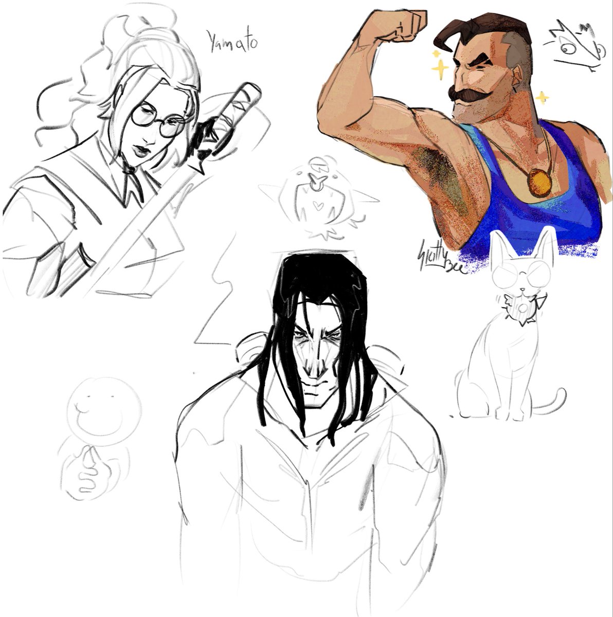 skittybee_'s tweet photo. More deadlock doodles!! Ft Yamato, Lash, Victor, Ava, Remling and goblin Ivy
#deadlock #fanart #valve https://t.co/00kQTHgR2g