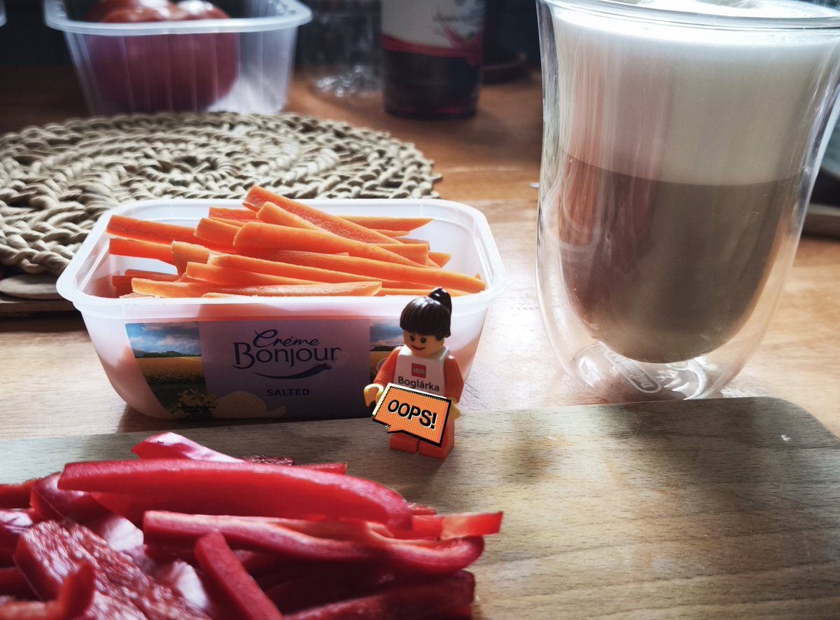 boglargica's tweet photo. No salt, just rock…
except the afternoon #honey latte is sacred 🤭☕

Mini-me already spotted the salted Crème Bonjour – OOPS! mode activated🧱
#Carrot &amp; pepper troops ready for dinner.

🎼Guns N’ Roses – #BadObsession👇
https://t.co/GBKJMWYifz

  #LEGO #CoffeeTime #Detox https://t.co/LXfXkEW9S0