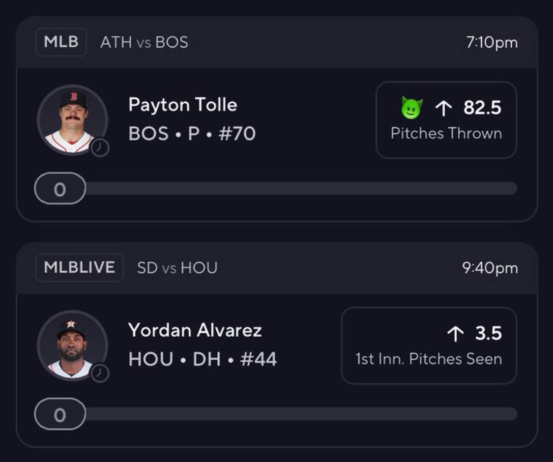 1ParlaysProdigy's tweet photo. MLB‼️⚾️🚀

#Parlayprodigy #PrizePicks #GamblingX https://t.co/7ZvzuIO7Bt