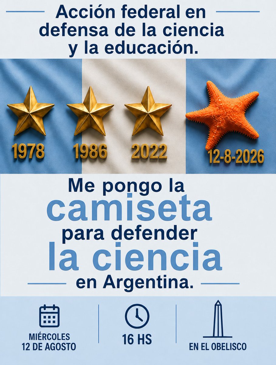 coragamarnik's tweet photo. Después de una jornada como la de ayer vamos con nuevo impulso  en defensa de la ciencia y la educación en Argentina. Todos invitados a  ponernos la camiseta en defensa de la ciencia, la tecnología y las  universidades nacionales. 
12-8💙
Todo apoyo y difusión es bienvenido! https://t.co/CCPQ3XEiV7