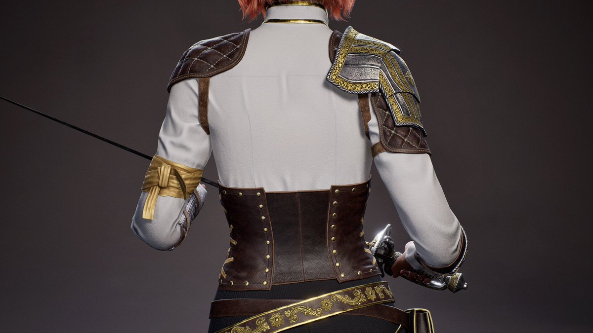 Delonblock's tweet photo. Sword master 
#digital3d #realtime #characterdesign #gameart #charactermodeling #female #character #lowpoly #realistic #pbr https://t.co/oscU7CPjzl