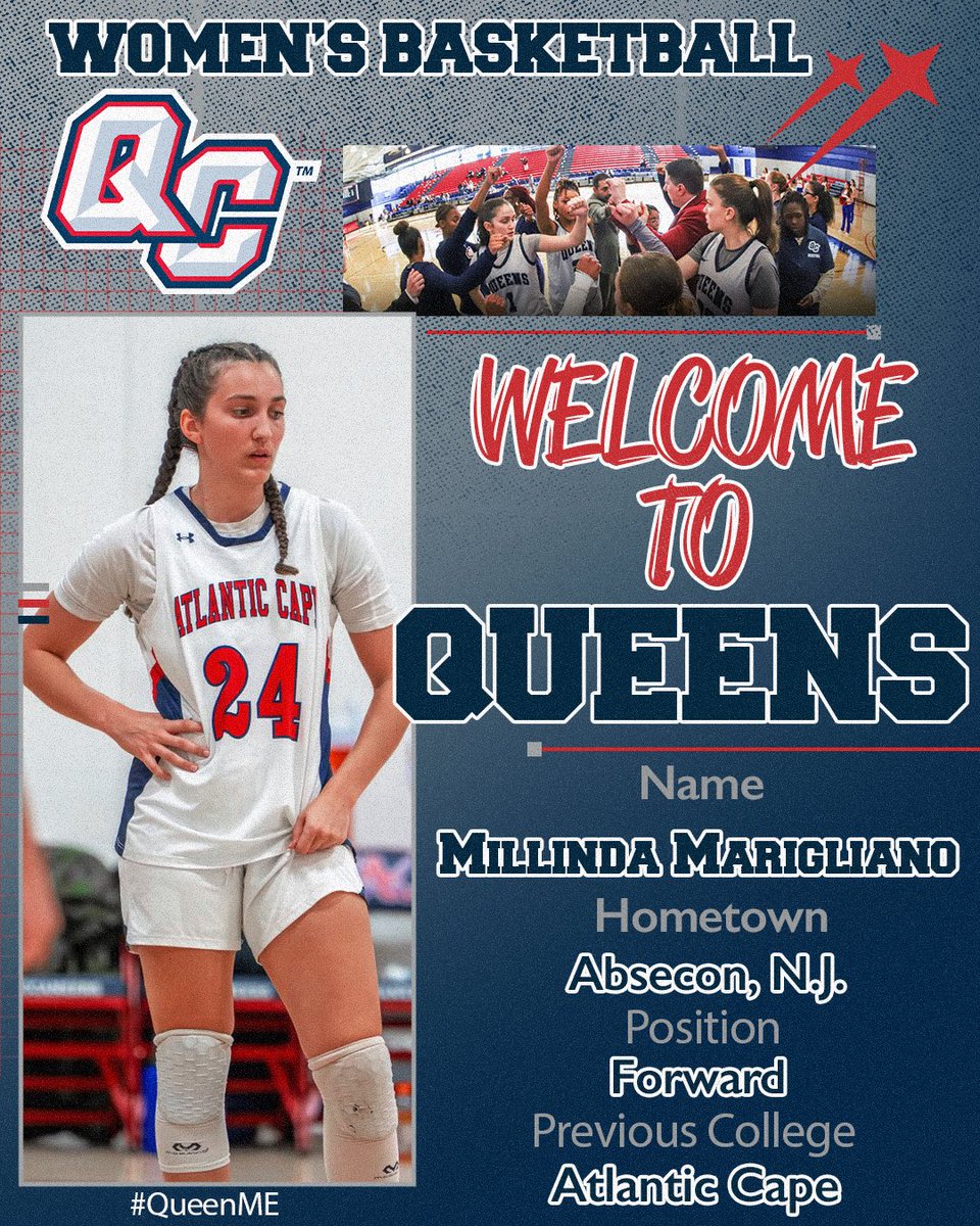 QCKnightsWBB's tweet photo. Last piece of the puzzle π§©
Welcome to The City, Millinda!
Millinda joins us from the junior college ranks after 2 years at Atlantic Cape.
βοΈ 2025 1st Team All-GSAC
βοΈ 2025 2nd Team All-Region 19 NJCAA D3
βοΈ GSAC leader in blocked shots
3 weeks until classes startβ¦ β³
#QueenMe https://t.co/hocZxK8OQ8