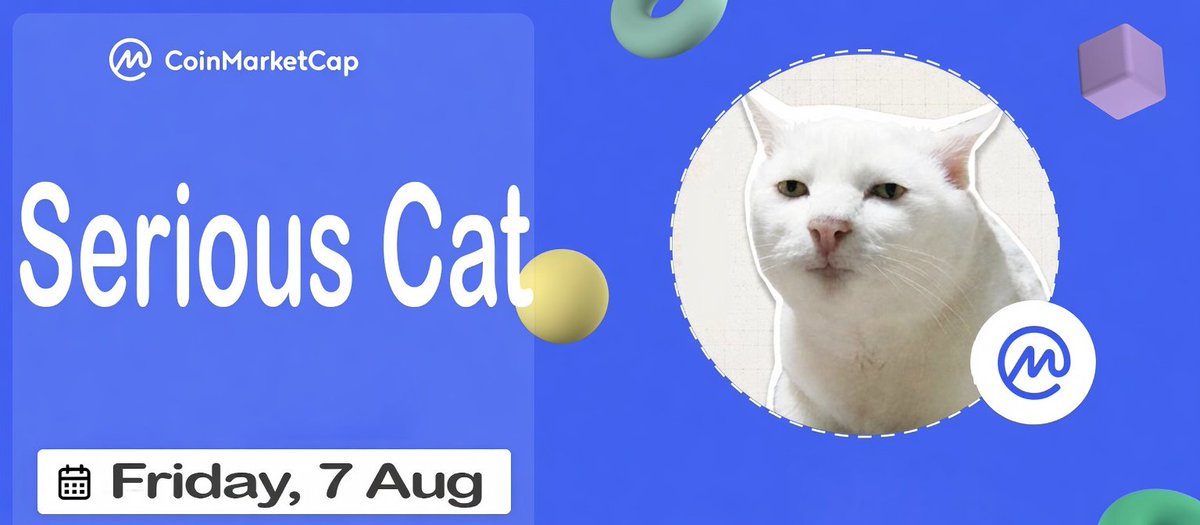SeriousCatRH's tweet photo. $Seriouscat is officially featured on @CoinMarketCap

Without Serious Cat, there is no Cash Cat.

It's time we walk together.

https://t.co/BHIkQl2csT https://t.co/dcgww5jkUg