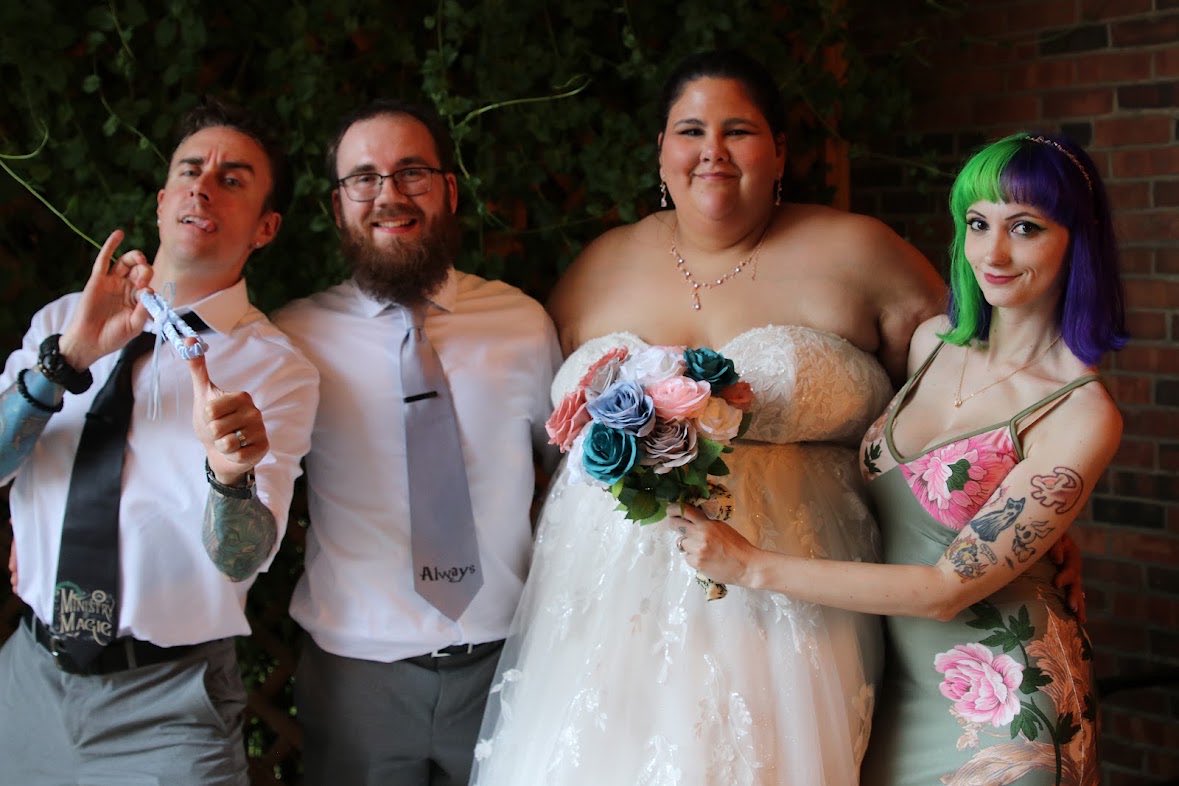 Nattend0's tweet photo. Cheers to the lovely Lashocks! 💒 Thank you for sharing your special day with me. 💕😍 Magic was in the air 🪄✨Special shoutout to Gorey, who got ordained to do the honor of marrying these two; delivering a memorable heartfelt ceremony with Harry Potter puns. ✨#mischiefmanaged https://t.co/GT38kfGMR4