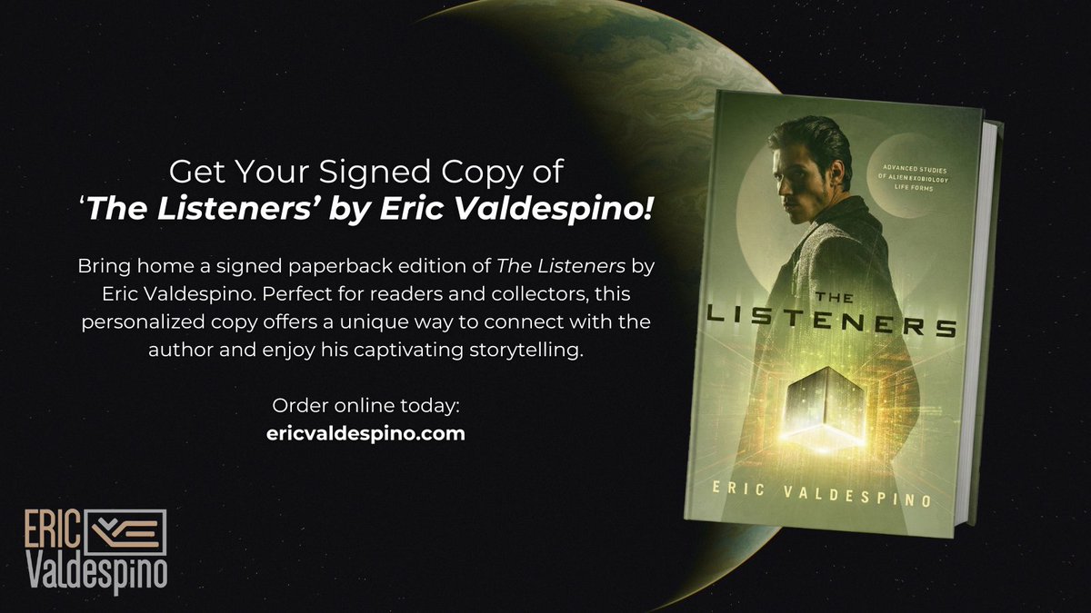Valdespino_Eric's tweet photo. Own a personally #signedpaperback copy of The Listeners by Eric Valdespino. This #specialedition gives readers the opportunity to enjoy a captivating story while receiving a personal touch from the #author. Order your signed copy today! 📖
#signedbook #authorericvaldespino https://t.co/30AbsnYnBz