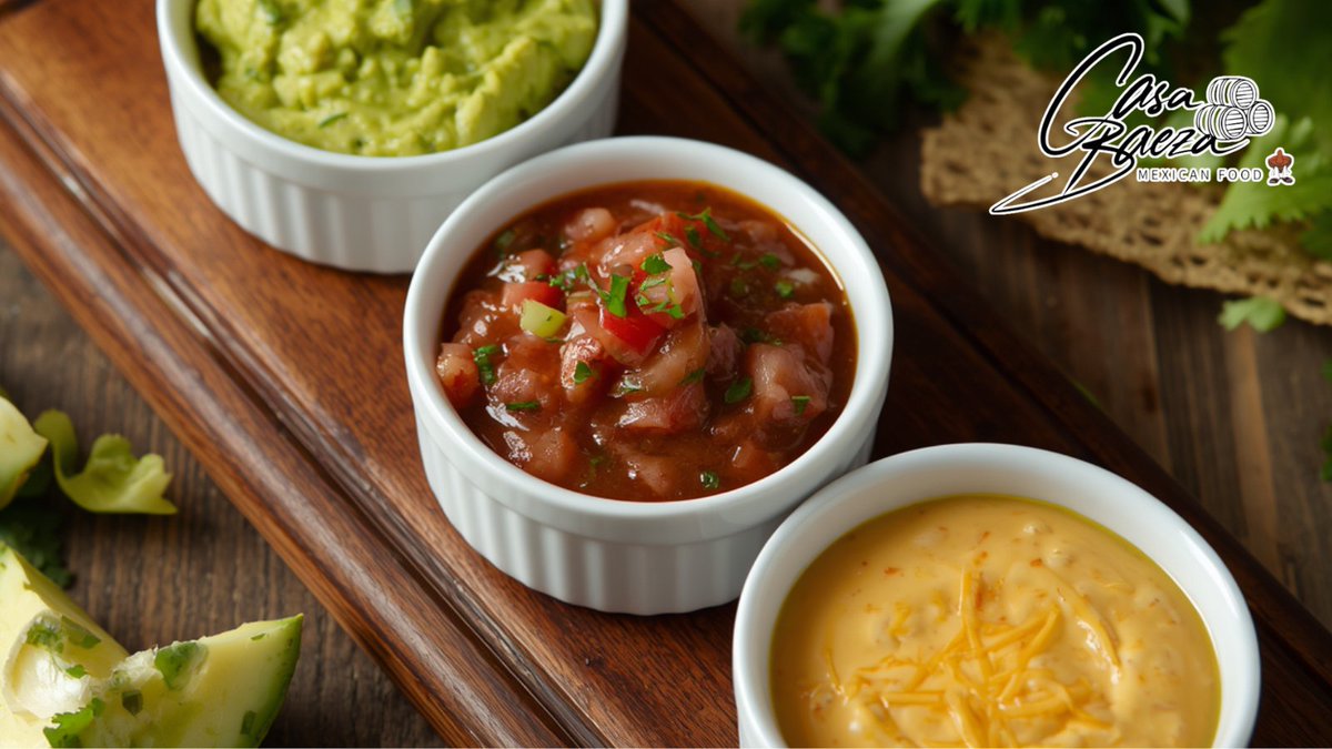 CasaBaeza's tweet photo. Fresh, flavorful, and made to complement your meal. Enjoy a side of creamy #guacamole, fresh #picodegallo, and #queso for the perfect addition to your favorite Mexican dishes. 🥑🍅🧀

#MexicanRestaurant #MexicanCuisine #MexicanEats https://t.co/tIeEMCKuJp