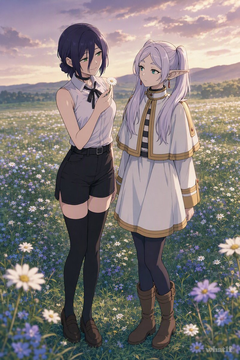 whatif_onesan's tweet photo. would they get along? 🌼
#reze #frieren #crossover https://t.co/rEfF8YxZB3
