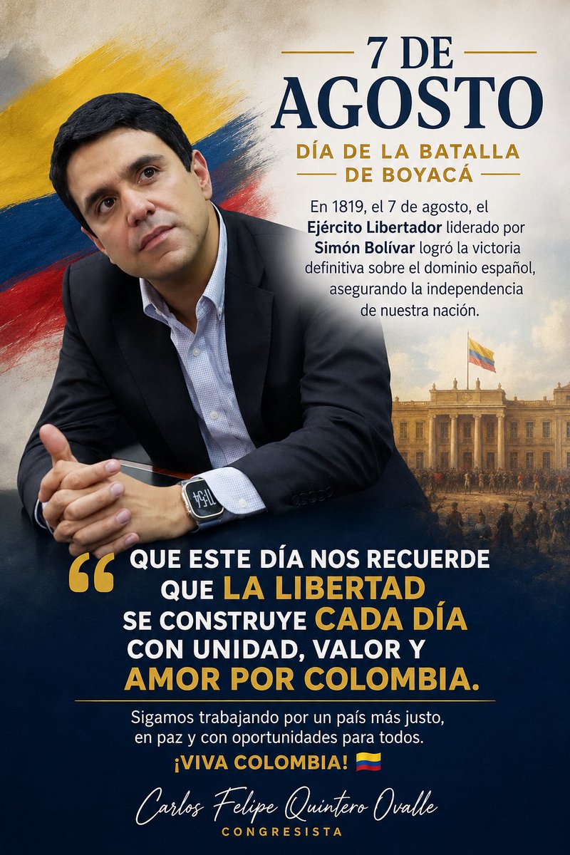 CarlosFelipeQ's tweet photo. 7 de agosto. 🇨🇴🇨🇴🇨🇴 https://t.co/VoFm6np1NT