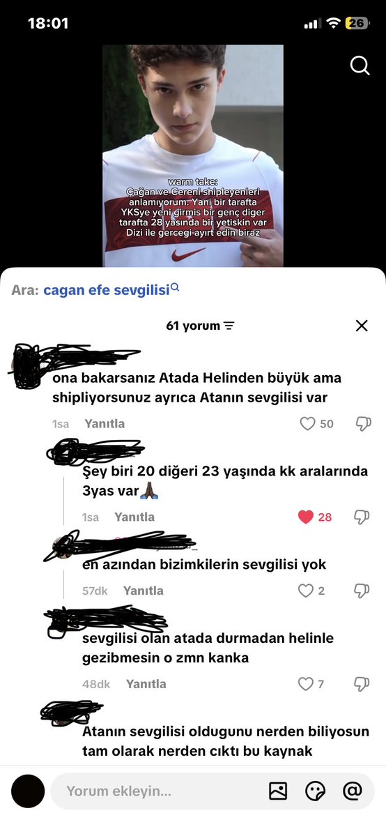 defnei9k's tweet photo. İMDAT tiktokta karşıma çıkan yoruma bakın bu çağan ceren fanları beni öldürücek atanın sebgilisi var diyo https://t.co/vUmzULH9aE