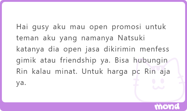 OwnersJono's tweet photo. Ad bwt nagumo yg nma.x udh berxx ditulis di deathnote,,

Ad bwt ran dr adik.x itu jgn dibuang kt.x,,

Ad bwt smua.x kt.x trmakasih udh trma jd bagian klian,, tsie tsie

Trs ad promosi nih,, kt.x tmen.x yg nma.x natsuki open jasa dikirimin menfess, gimik, dll cb di cet aj lach,, https://t.co/x6pEHEeLRo