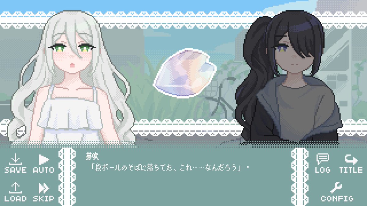 CHUTO_ORANGE's tweet photo. ポストアポカリプス風の世界を二人で歩く探索ノベル
『世界が終わるその前に』🌱制作中・完成間近❄️

緑におおわれた世界――徐々に凍りつくふたりぼっちの世界で、不思議な“かけら”を巡る旅をする。

🌱百合（ロマンシス）
💧エンド9種（メリバ寄り）
❄️8月中公開予定
#スーパーゲ制デー https://t.co/AWZw1OT5E4