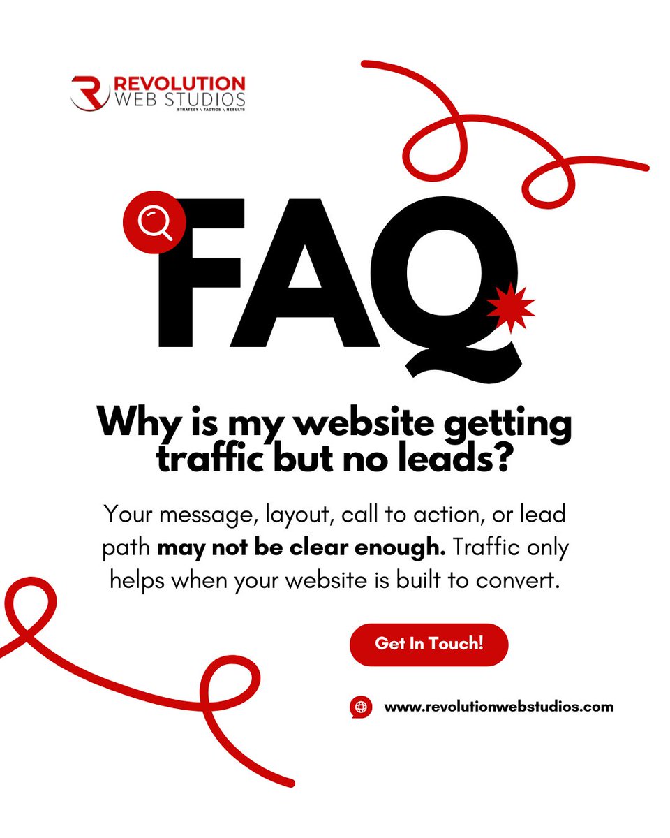 RevoWebStudios's tweet photo. Traffic is only useful when your website makes the next step clear. https://t.co/epGSXiEziD