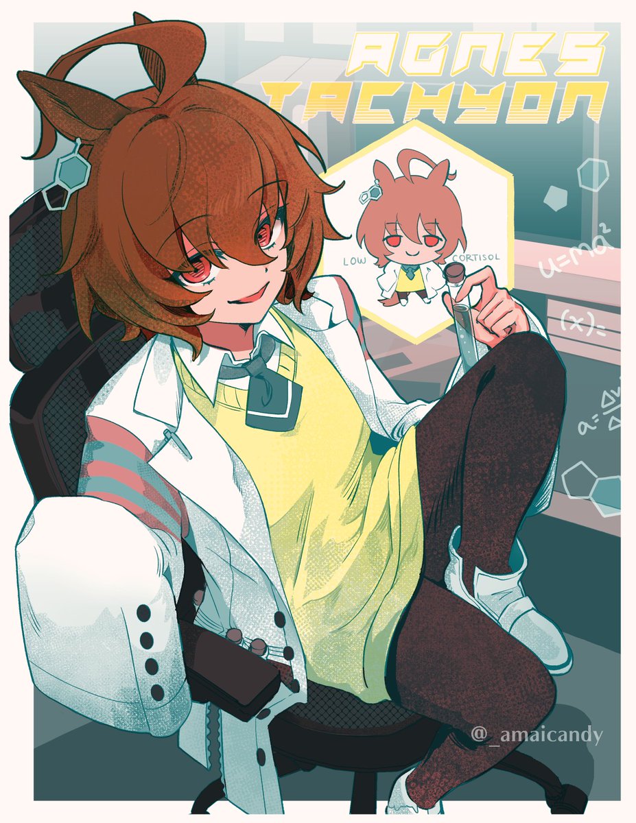 _amaicandy's tweet photo. also my tachyon riso print!! i've had her for a while but i don't think i've posted the drawing here yet 👩‍🔬 https://t.co/1ckqjItpeN
