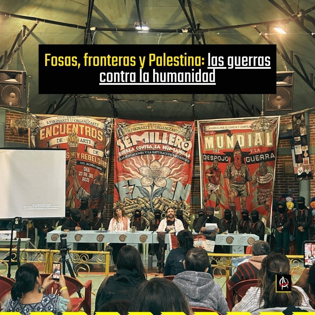 Avispa_Midia's tweet photo. Las fosas clandestinas, las fronteras convertidas en dispositivos de control y el genocidio en Palestina fueron parte de la discusión en el semillero convocado por el EZLN

👉 https://t.co/tXUVvM6xlm 🐝

#EZLN #PalestinaLibre #PueblosOriginarios #SemilleroZapatista https://t.co/fxaXa7QLhX