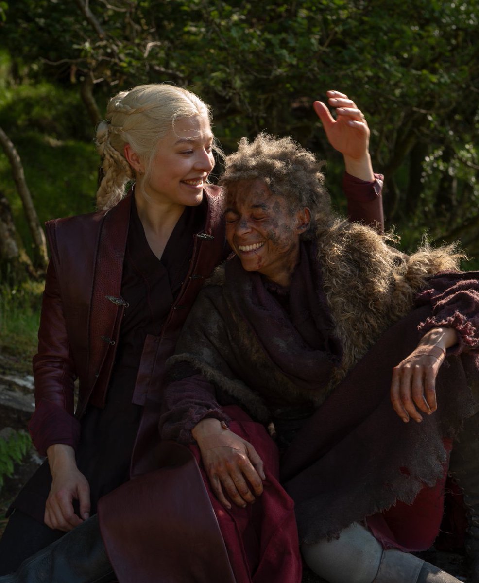 westerosies's tweet photo. Emma D’Arcy and Phoebe Campbell behind the scenes of #HouseOfTheDragon Season 3 together. https://t.co/VhySJGnVYA