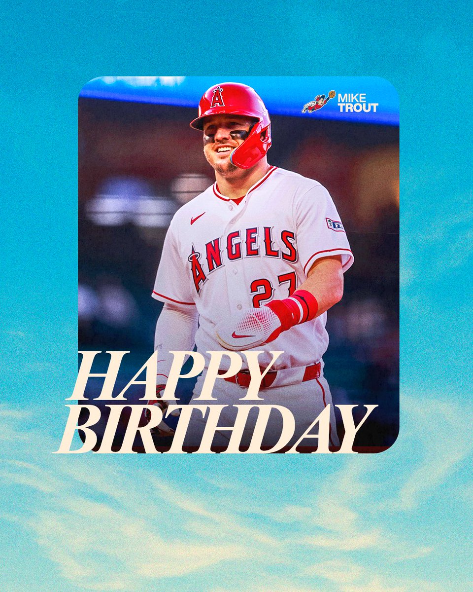 Angels's tweet photo. Happy birthday, @MikeTrout! 🥳 https://t.co/xO0OuPpWL8