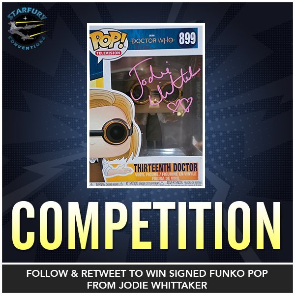starfuryevents's tweet photo. It's #competition time!

We are giving away a @funko of the Thirteenth Doctor, signed by the actress who portrayed her, Jodie Whittaker!

For a chance to win this prize, simply follow us and retweet this post!

The winner will be chosen on Sunday. https://t.co/JIdZn91gW6