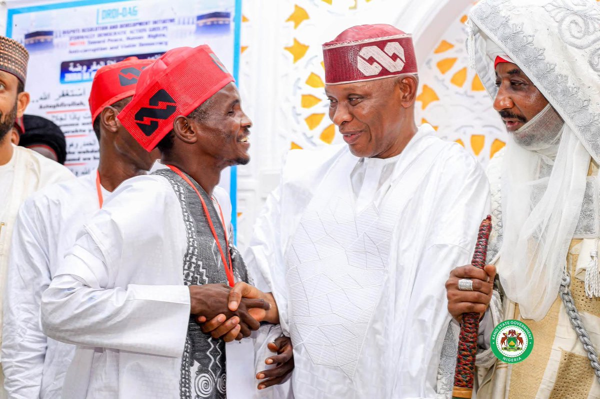 ibrahimado__'s tweet photo. MASS WEDDING CEREMONY

The Executive Governor of Kano State, His Excellency Alhaji Abba Kabir Yusuf, attended the Friday congregational prayer at the Central Juma’at Mosque. 

After the prayer, the Governor presided over the historic Kano State Mass Wedding Ceremony, organized by his administration, during which 3,000 people were joined in marriage, comprising 1,500 brides and 1,500 grooms.

His Excellency Governor Abba Kabir Yusuf served as the Wali (guardian) for the brides, while His Royal Highness, the Emir of Kano, Malam Muhammadu Sanusi II, represented the grooms during the marriage solemnization.

Ibrahim Adam 
Special Adviser to Kano State Governor (Social Media) 
7/8/2026.